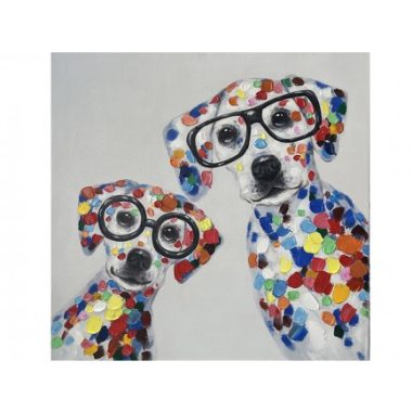 THE GRANGE COLLECTION TWO DOGS-IN-GLASSES- CANVAS-70X70CM Product Code: OP34 Availability: In Stock