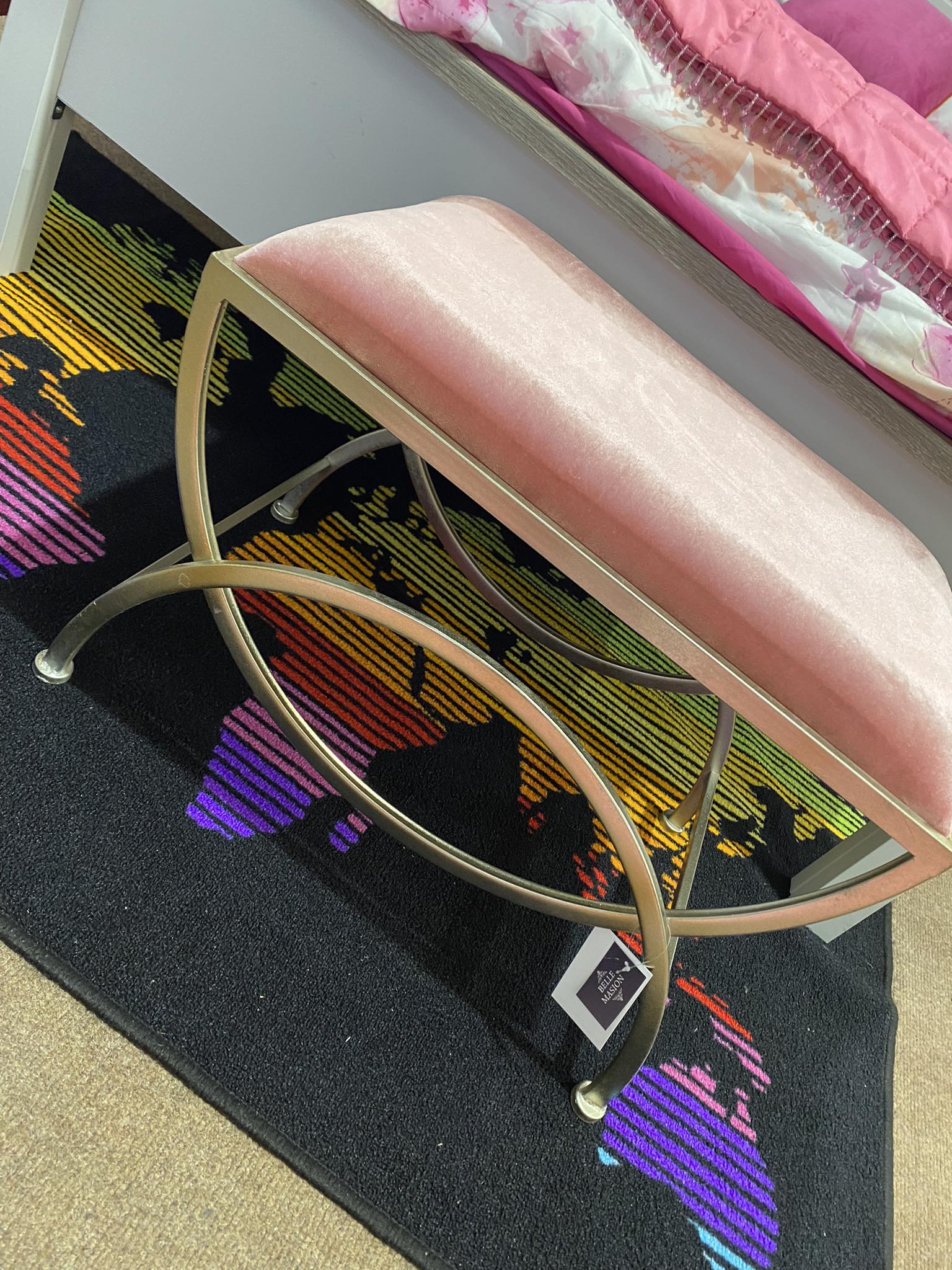 Rectangular Metal Stool - Range of colours - Image 3