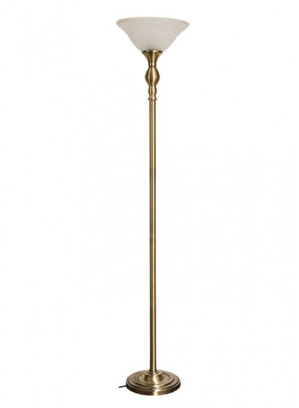 Metal Floor Lamp with Glass Shade