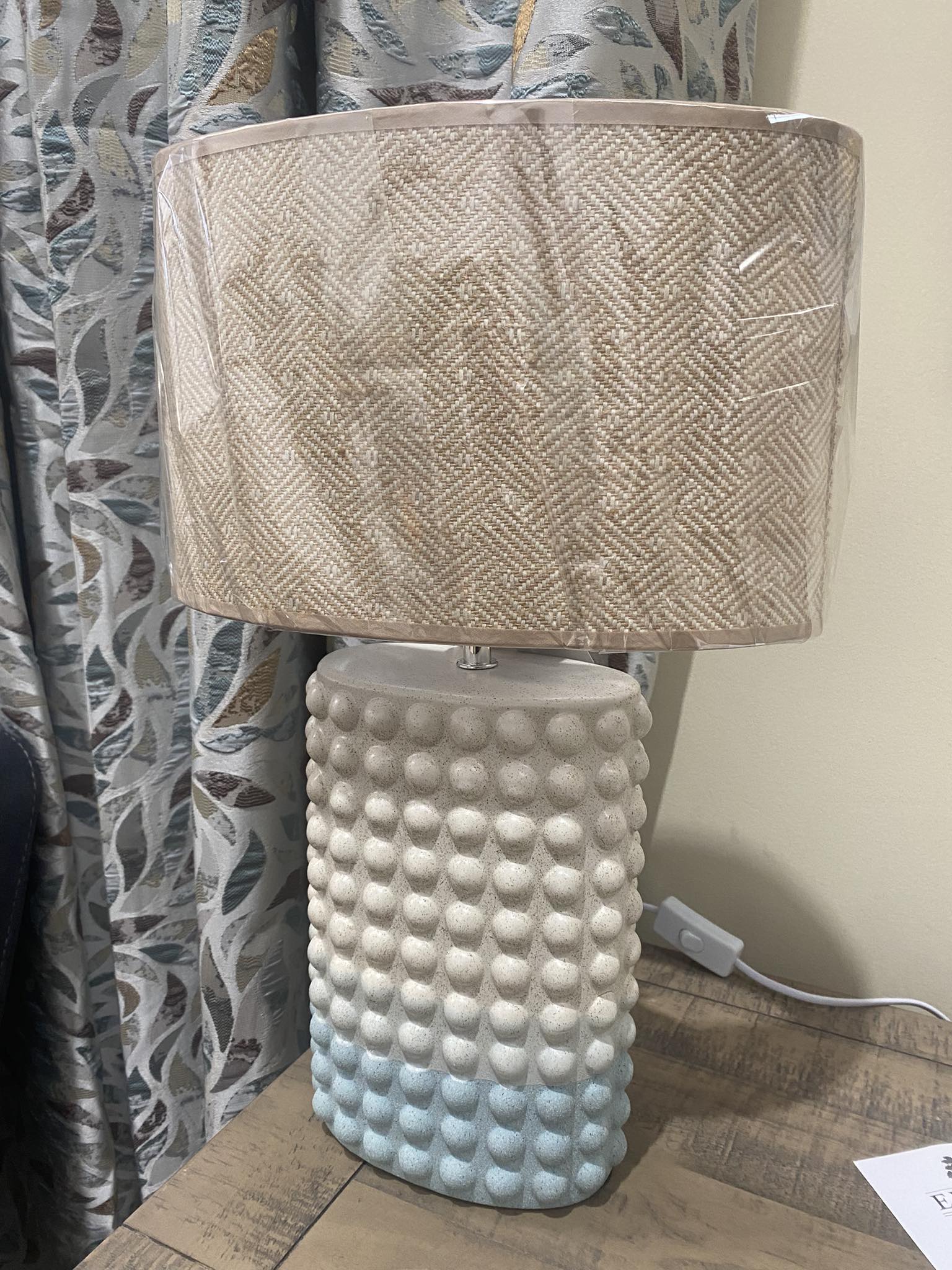 Pottery Lamp - White Linen