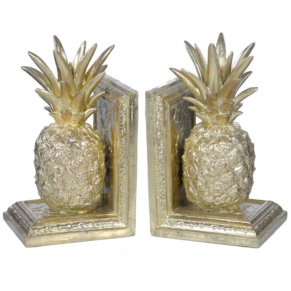 Gold Pineapple Bookends