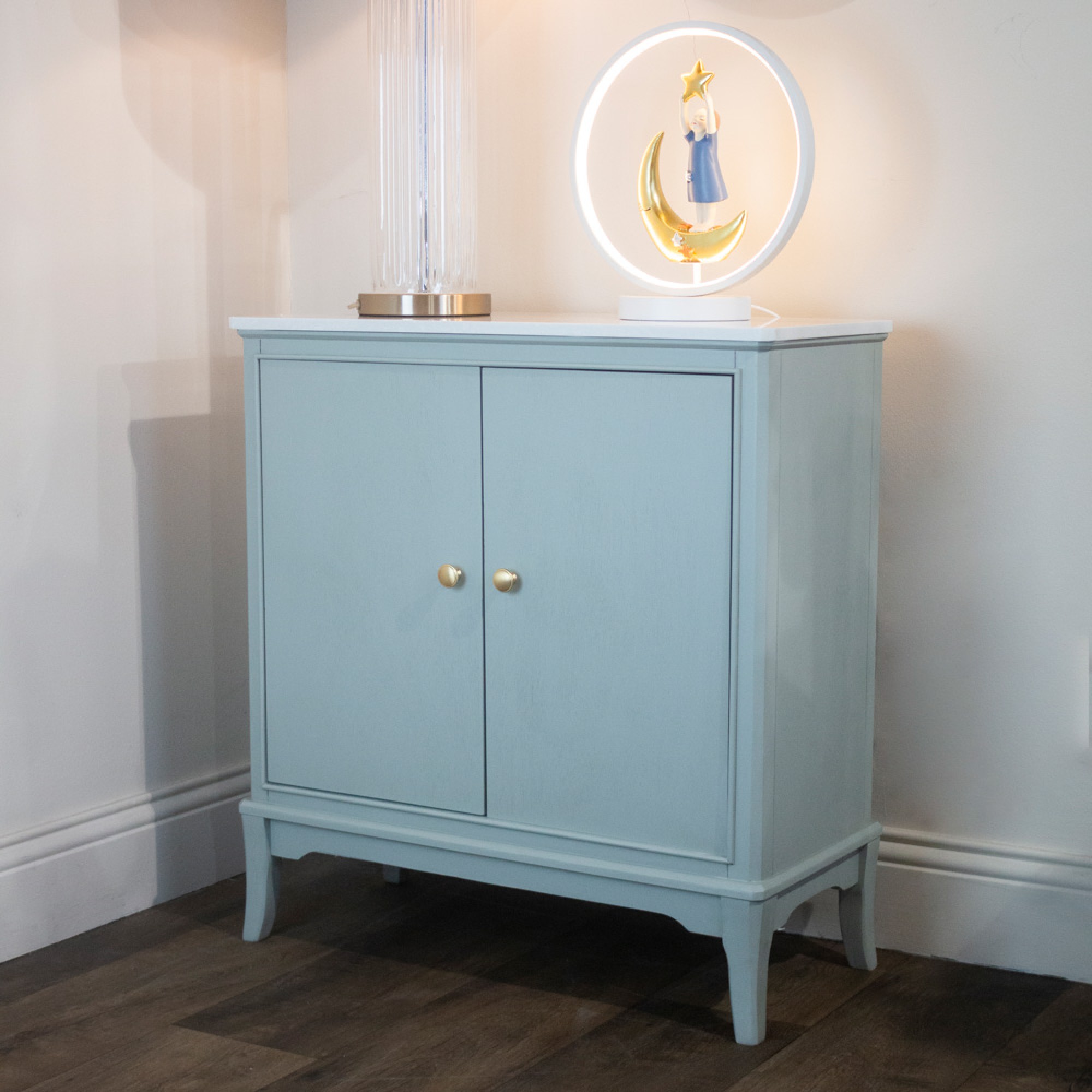 Monroe 2 door cabinet with marble top sage - TL6604 - Image 4