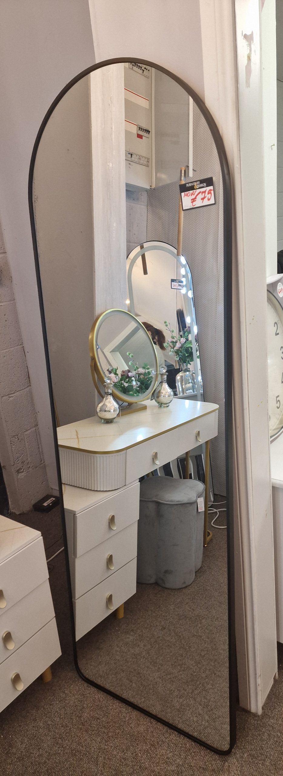 Cheval Mirror – Black (60x180cm)