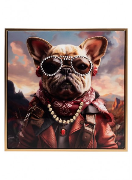 'Funky Bulldog' Textured Wall Art