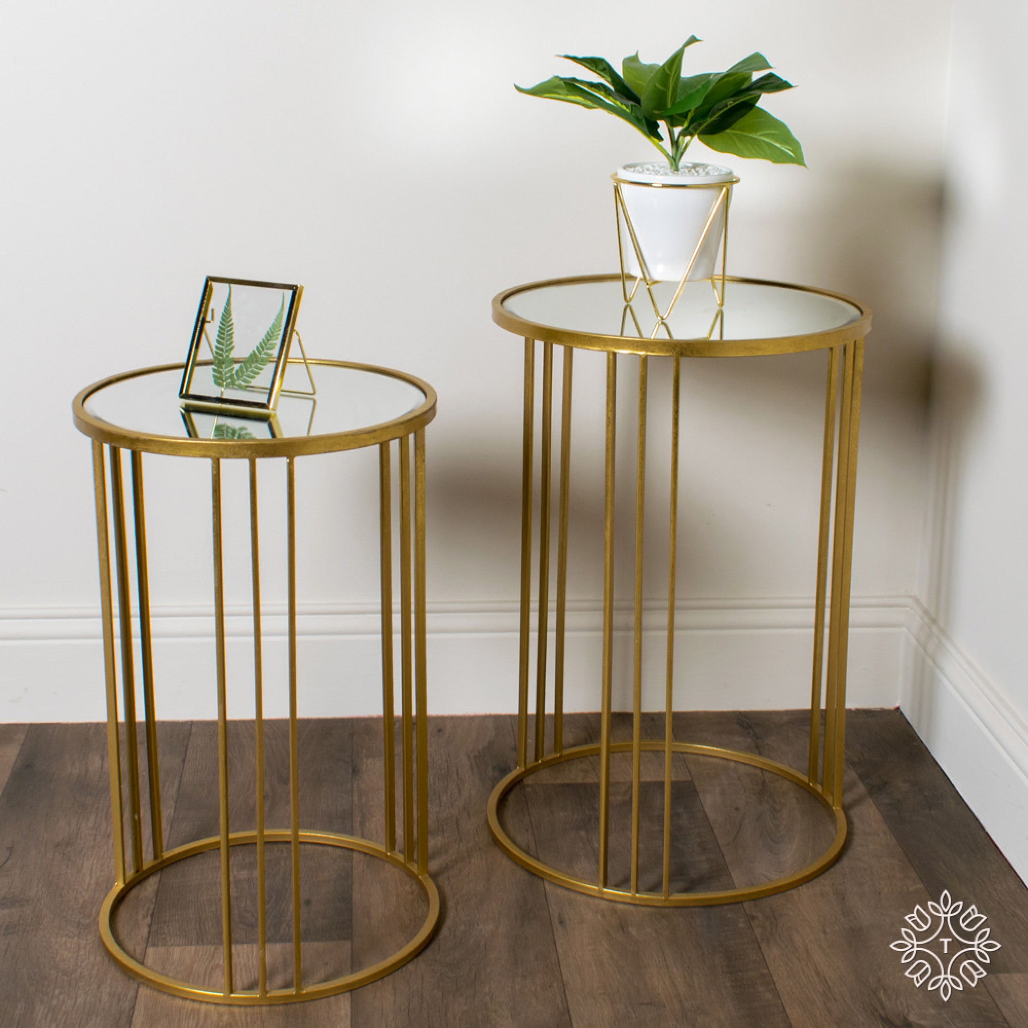 Freya S/2 Accent Table Gold
