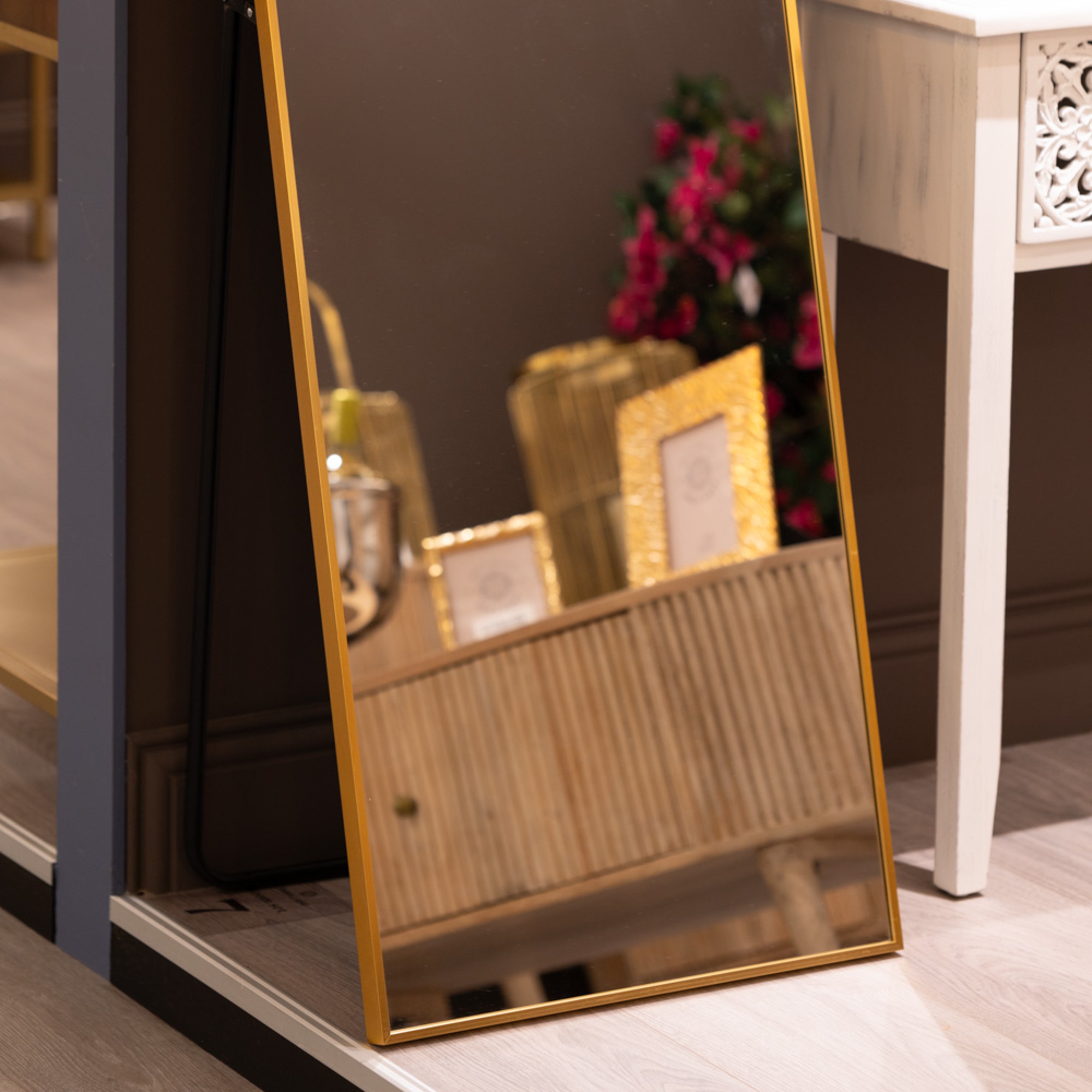 'Modena' Floor Standing Mirror - Gold - 160cm - Image 4