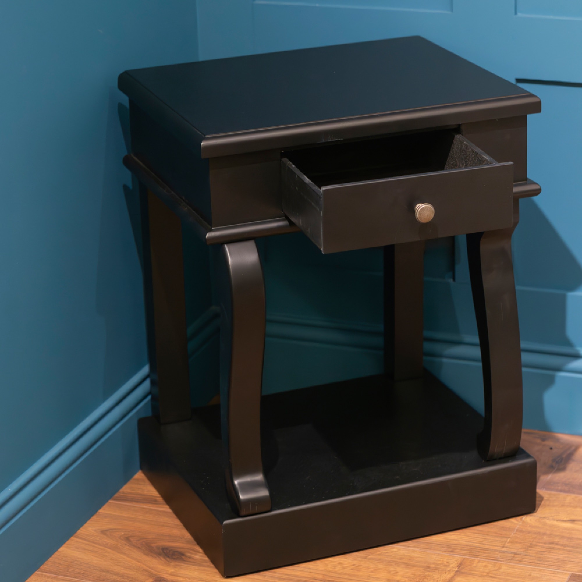 Scroll End Table - 1Drw - Black - Image 3