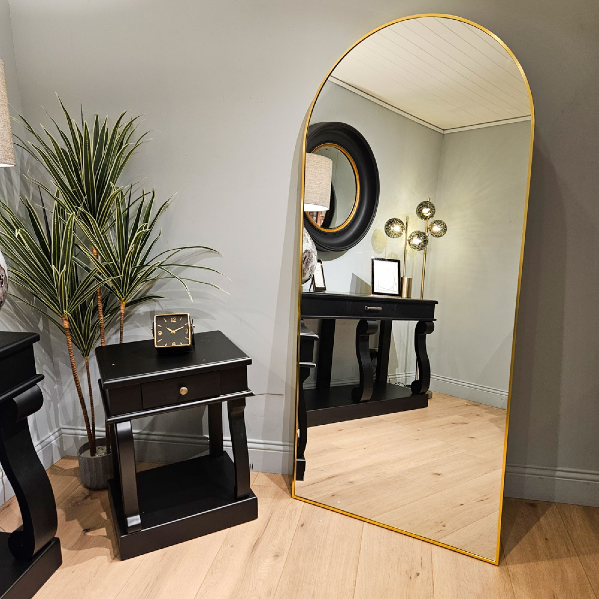 'Modena' Arch Leaner Mirror - Gold - 180cm