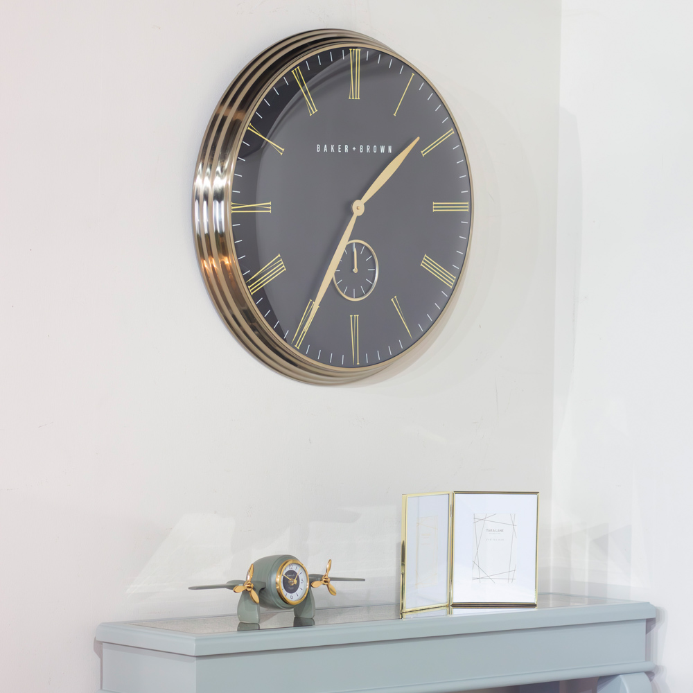 Baker and brown clock black/brass 72cm TL6840 - Image 3