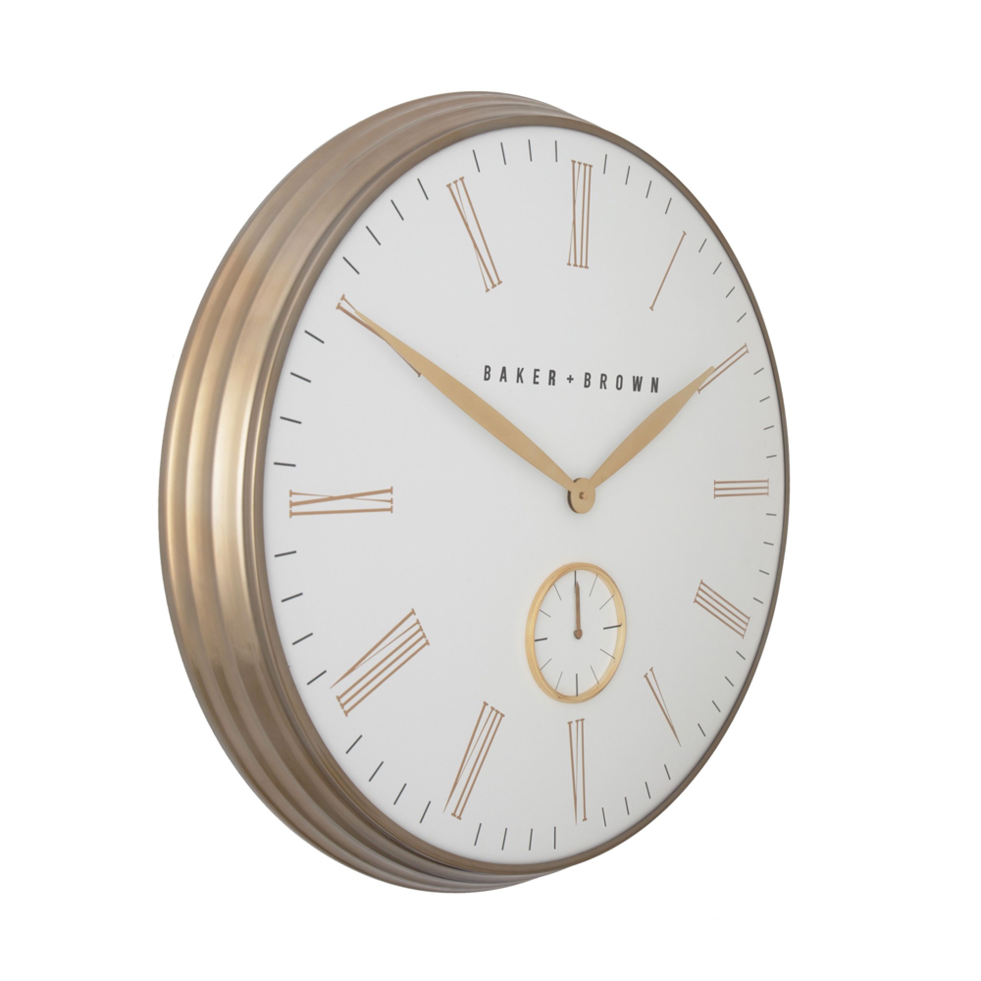 Baker and brown clock white/brass 72cm