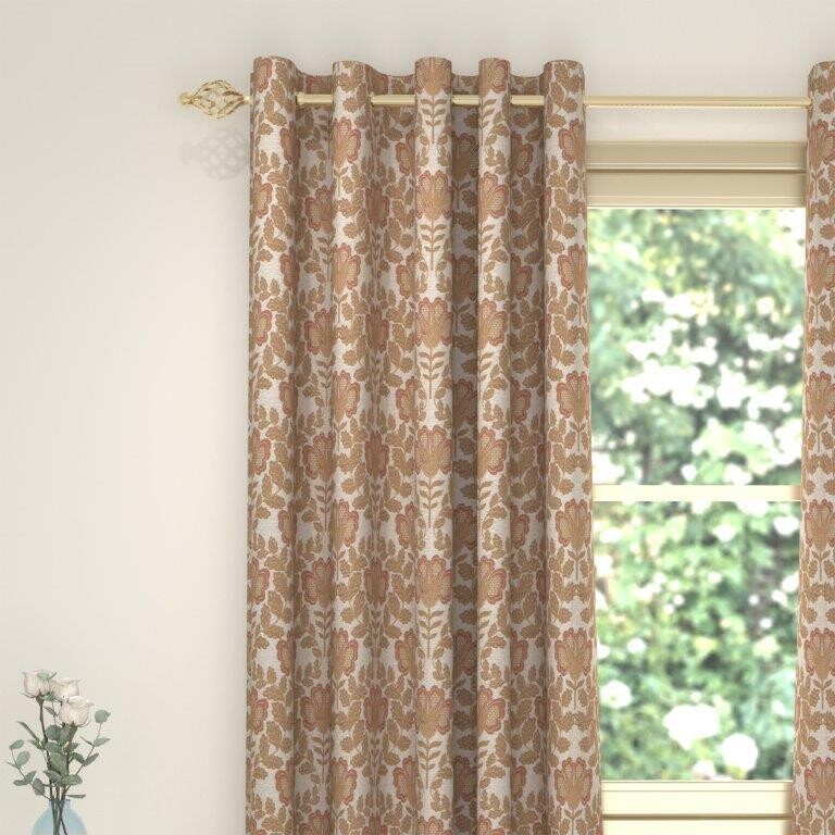 Readymade Interlined Eyelet Curtains in Natural 90x90
