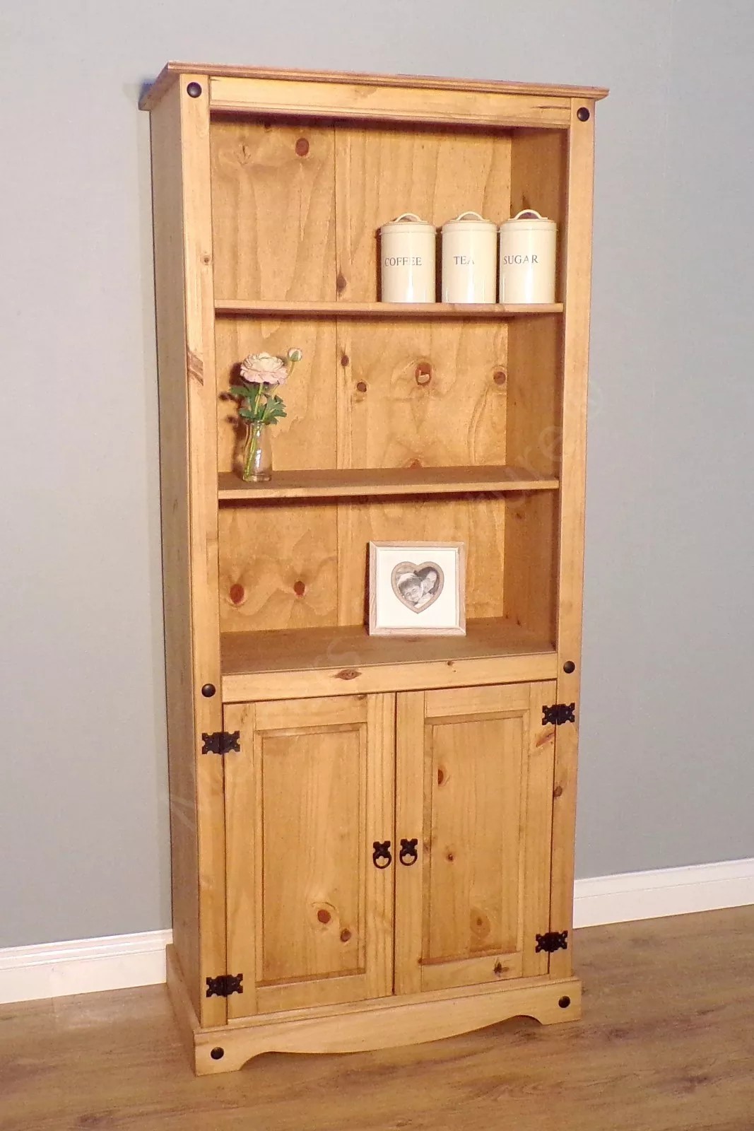 Corona Solid Pine 2 Door Bookcase - Image 3