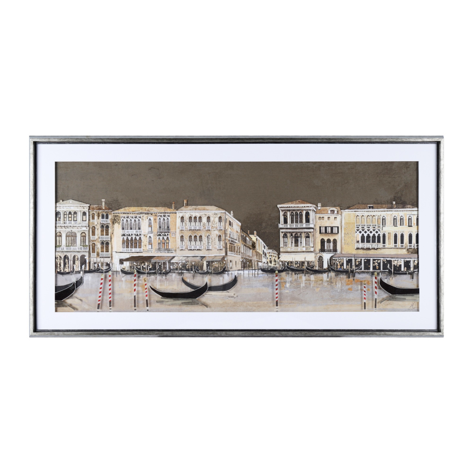 Framed canvas 3d venetian nights 136 x 66cm