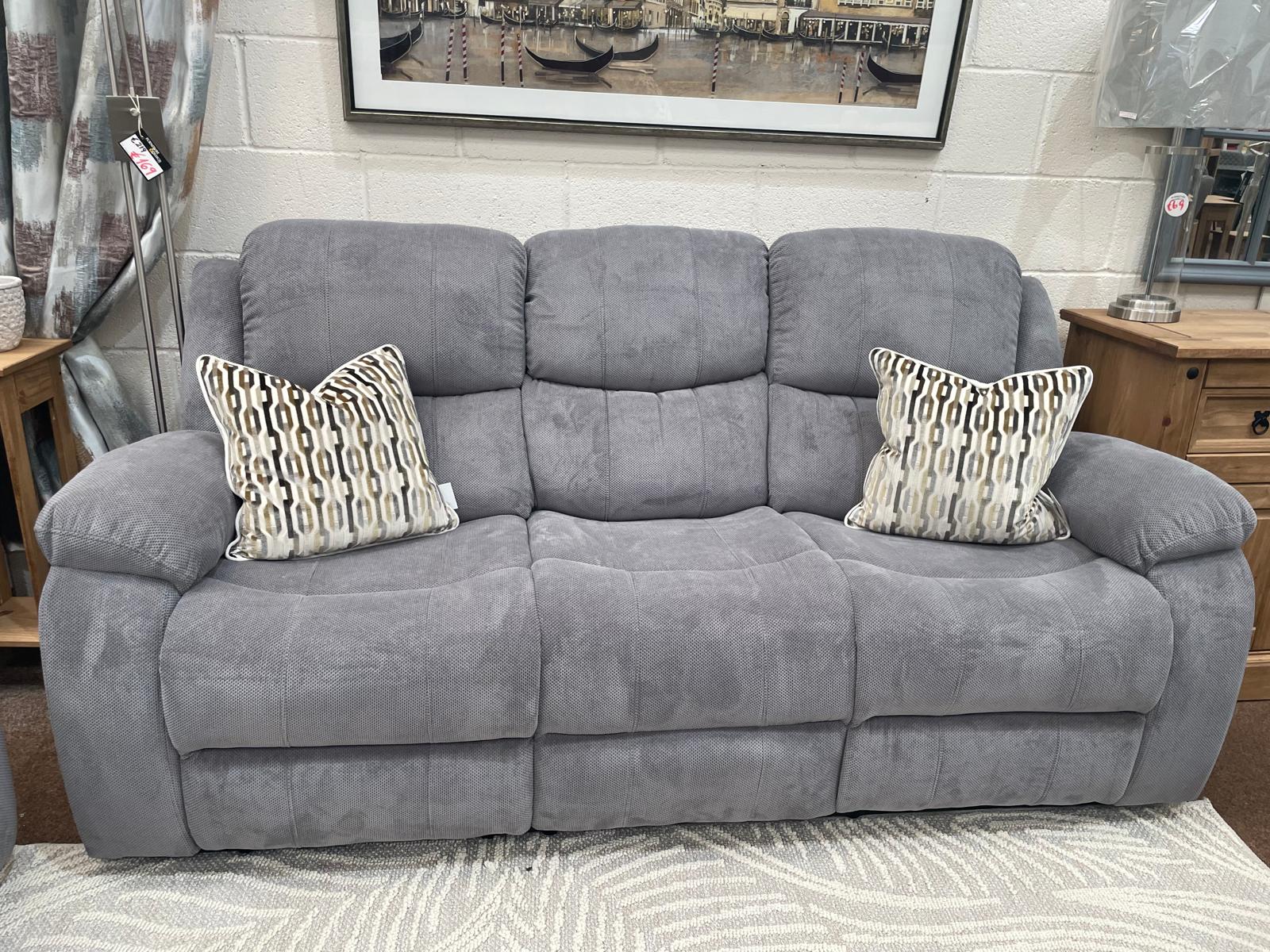 The Jenny Grey Fabric Reclining Sofas - Image 5