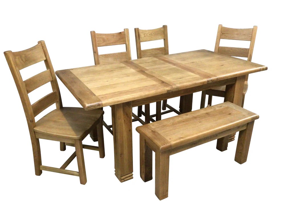 DANUBE OAK 1.4M EXT DINING TABLE SET - Image 2