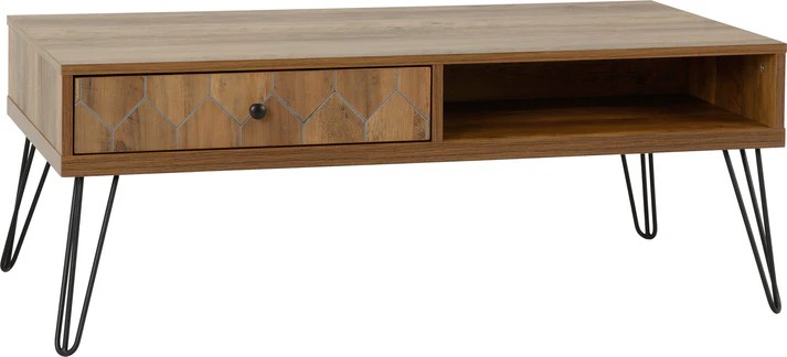 Ottawa 1 Drawer Coffee Table Medium Oak Effect/Black