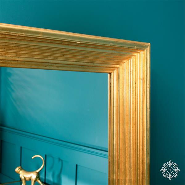 Penzance Rectangle Ridged Mirror Vintage Gold - Image 3