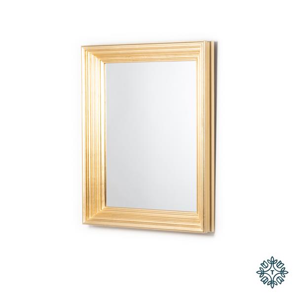 Penzance Rectangle Ridged Mirror Vintage Gold