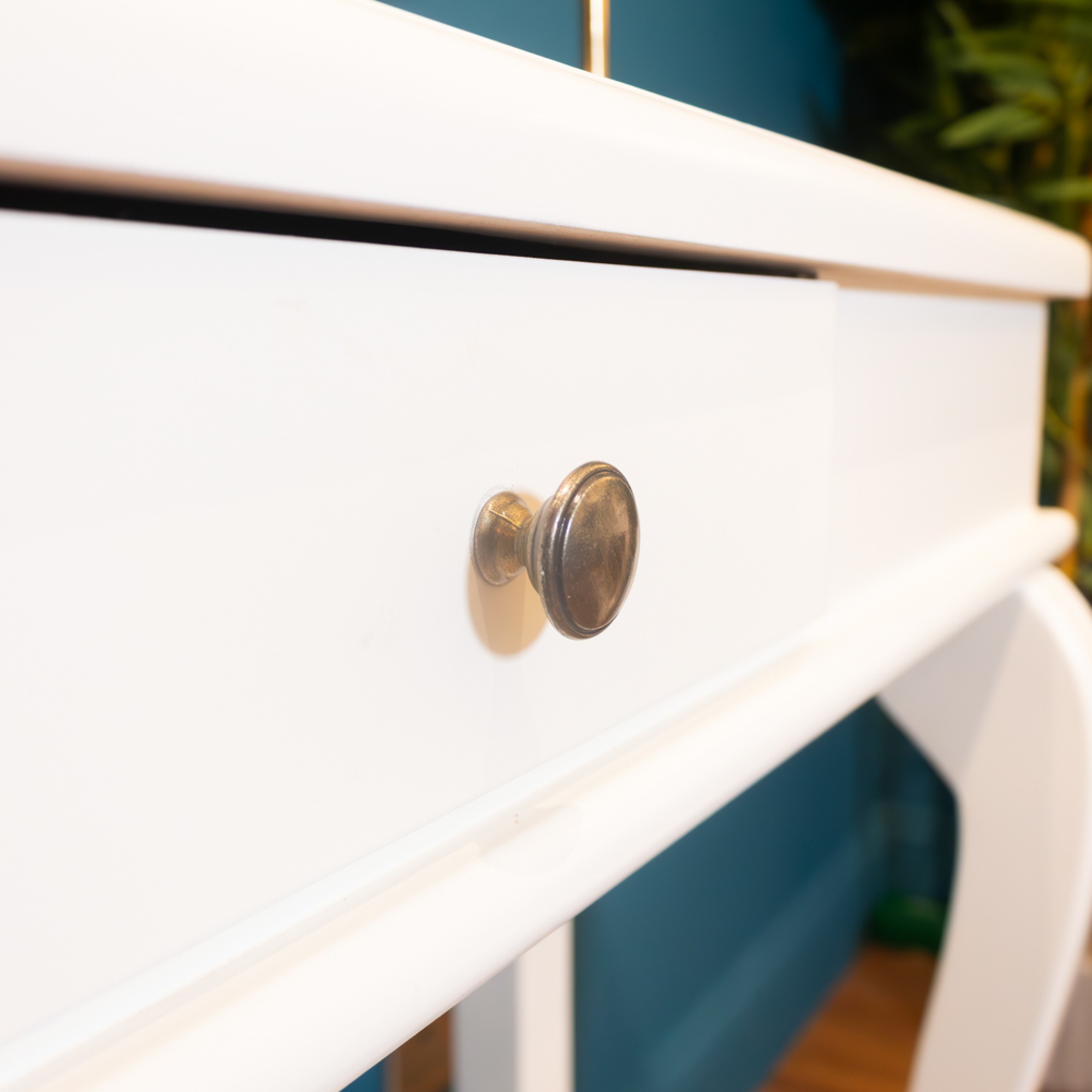 Scroll ivory 90cm console table w/drawer-TL6494 - Image 3