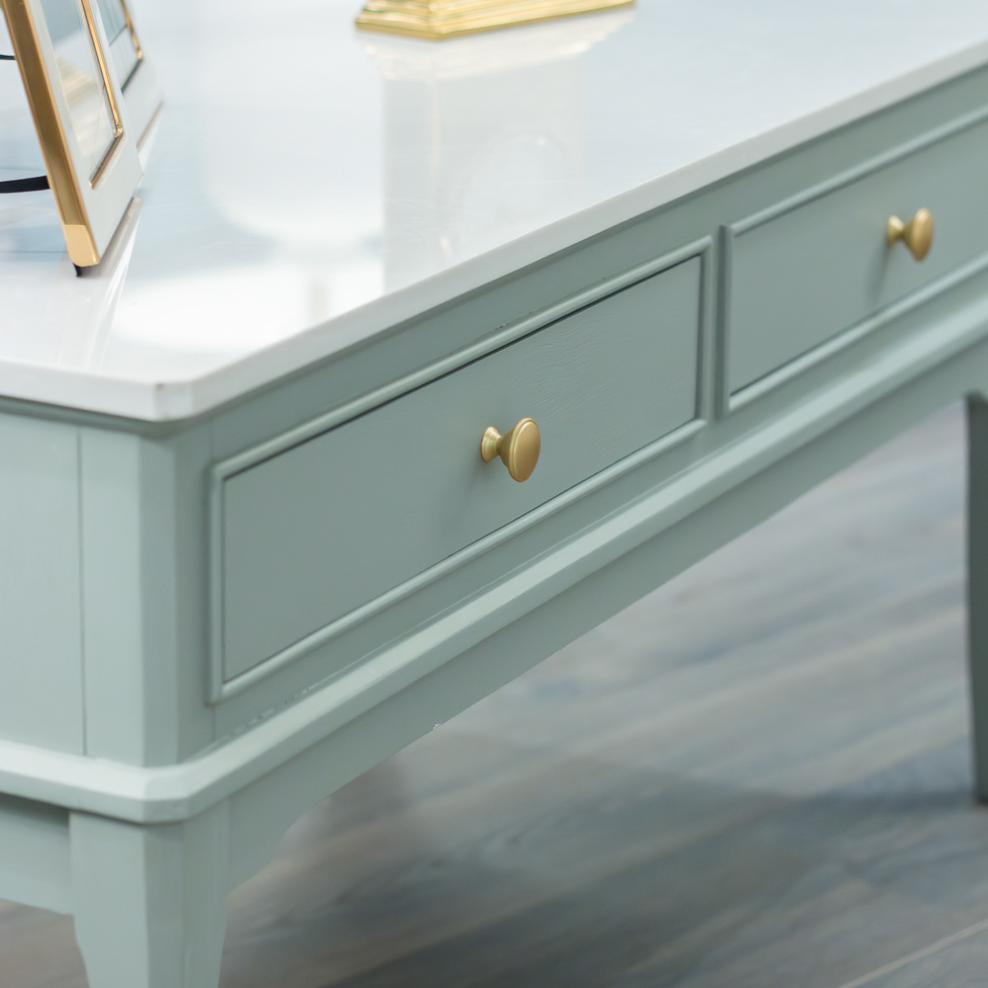 Monroe coffee table with marble top sage - Image 3