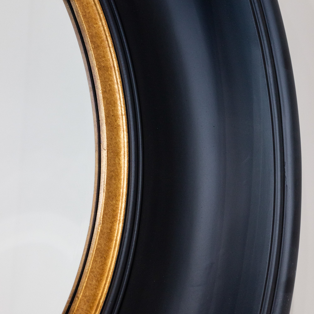 Marcella deep round mirror black/gold 90cm - Image 3
