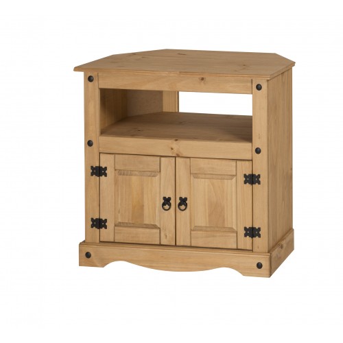 Corona Corner TV Cabinet - Waxed Pine