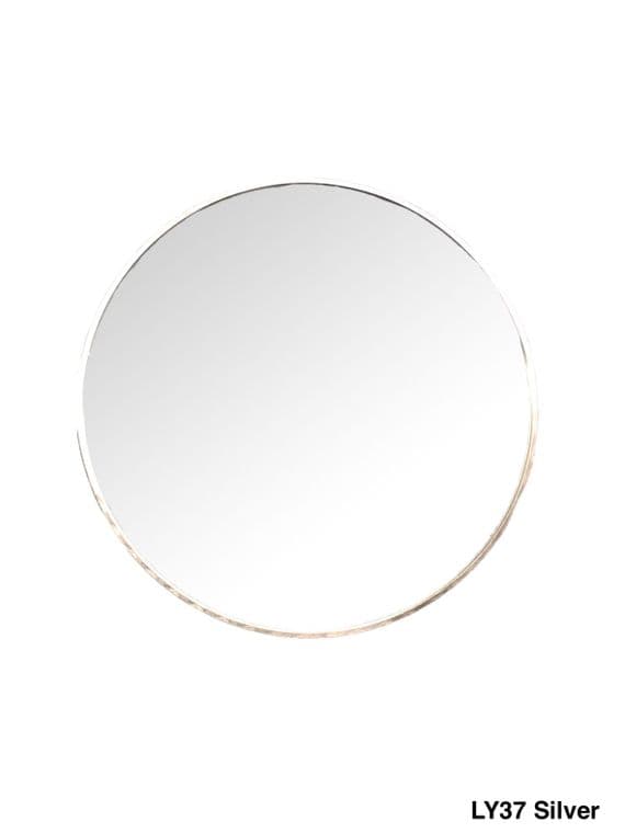 LY37 The Grange Collection Silver Round Mirror Silver