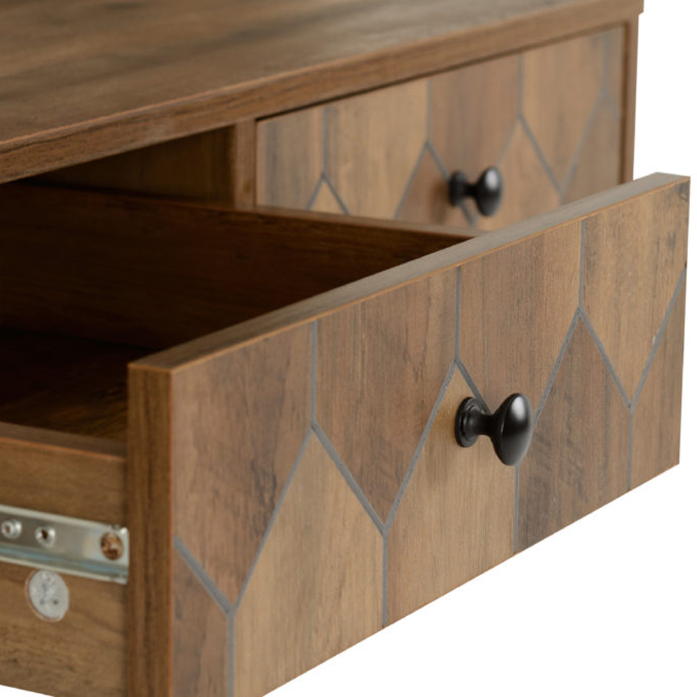 Ottawa 3 Drawer Console Table - Oak/Black - Image 4