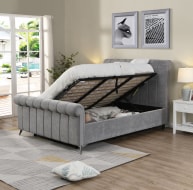 Carlow Grey Bed Gas lift Bed - available in Grey & Beige - Image 4