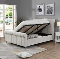 Carlow Grey Bed Gas lift Bed - available in Grey & Beige - Image 2
