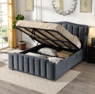 Clare Grey Gas lift Bed - Image 3