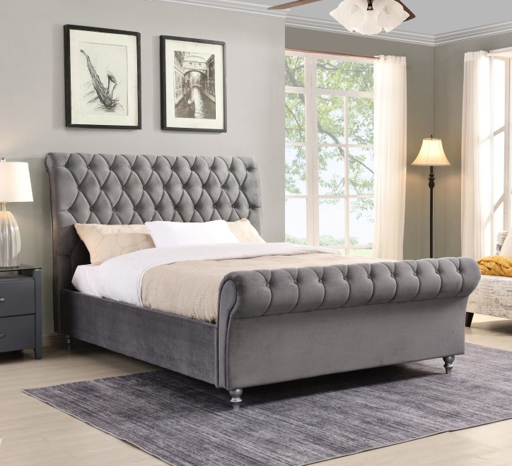 Kilkenny Grey Sleigh Bed