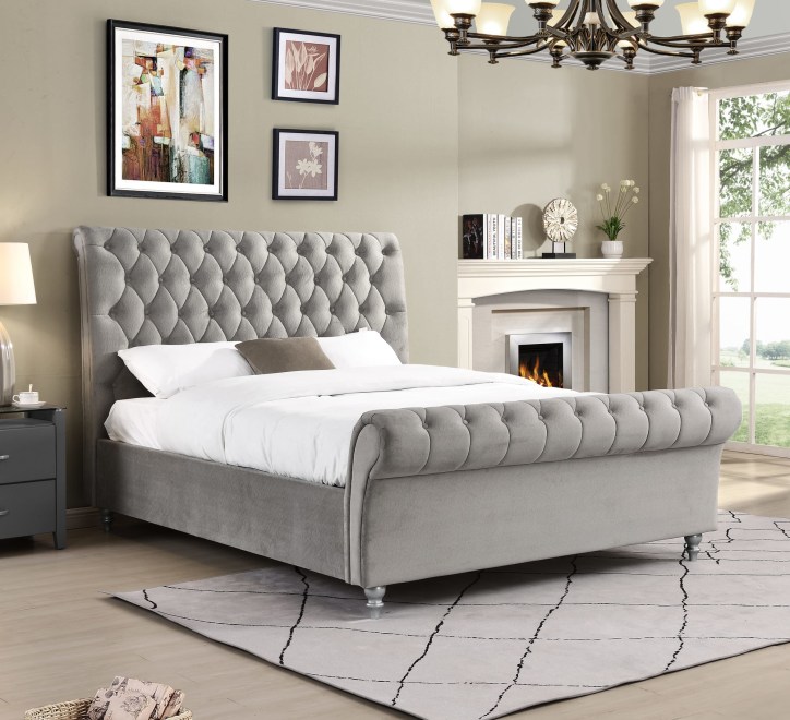Kilkenny Grey Bed available Grey and Silver - Image 6