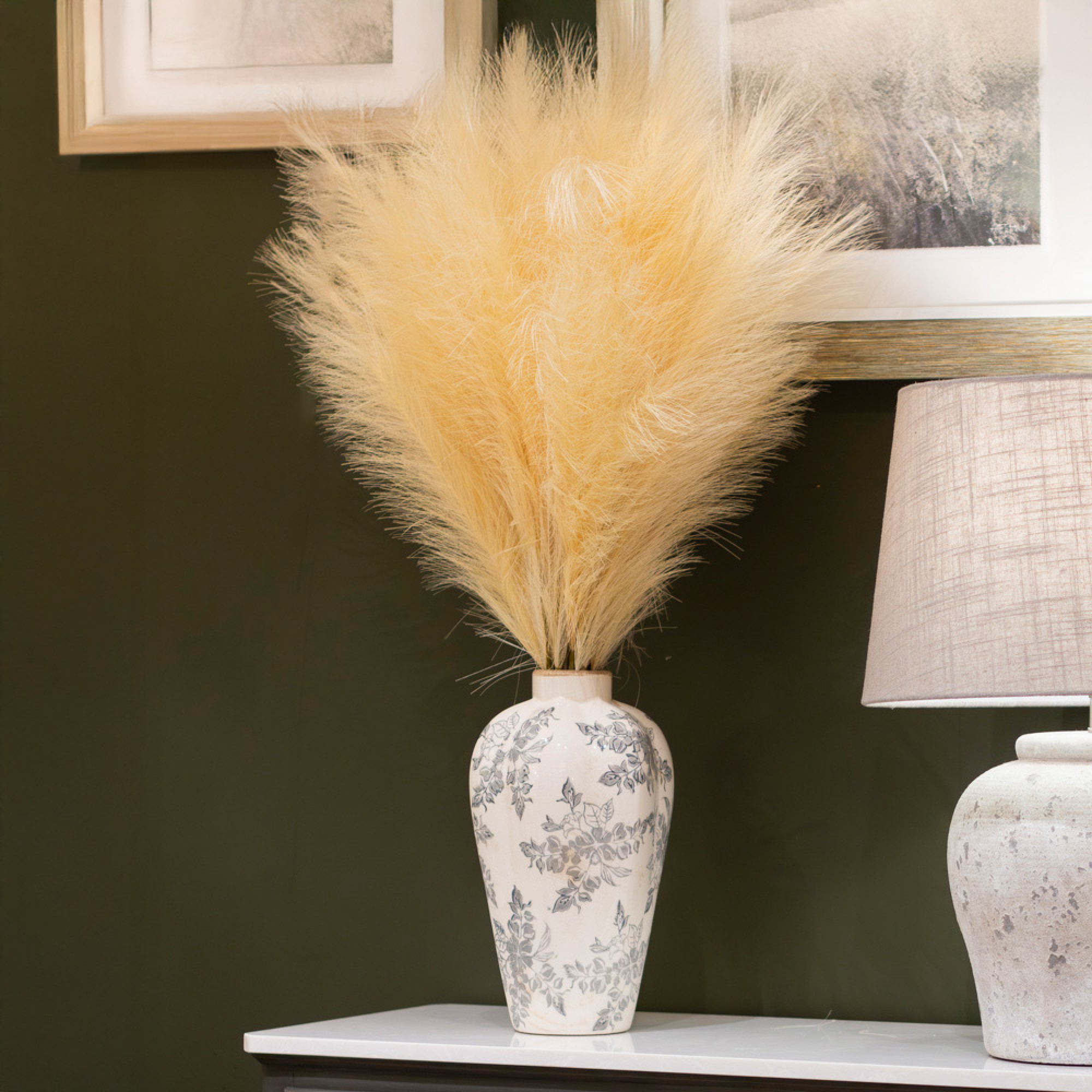 Artificial pampas grass 80cm bundle 3 natural