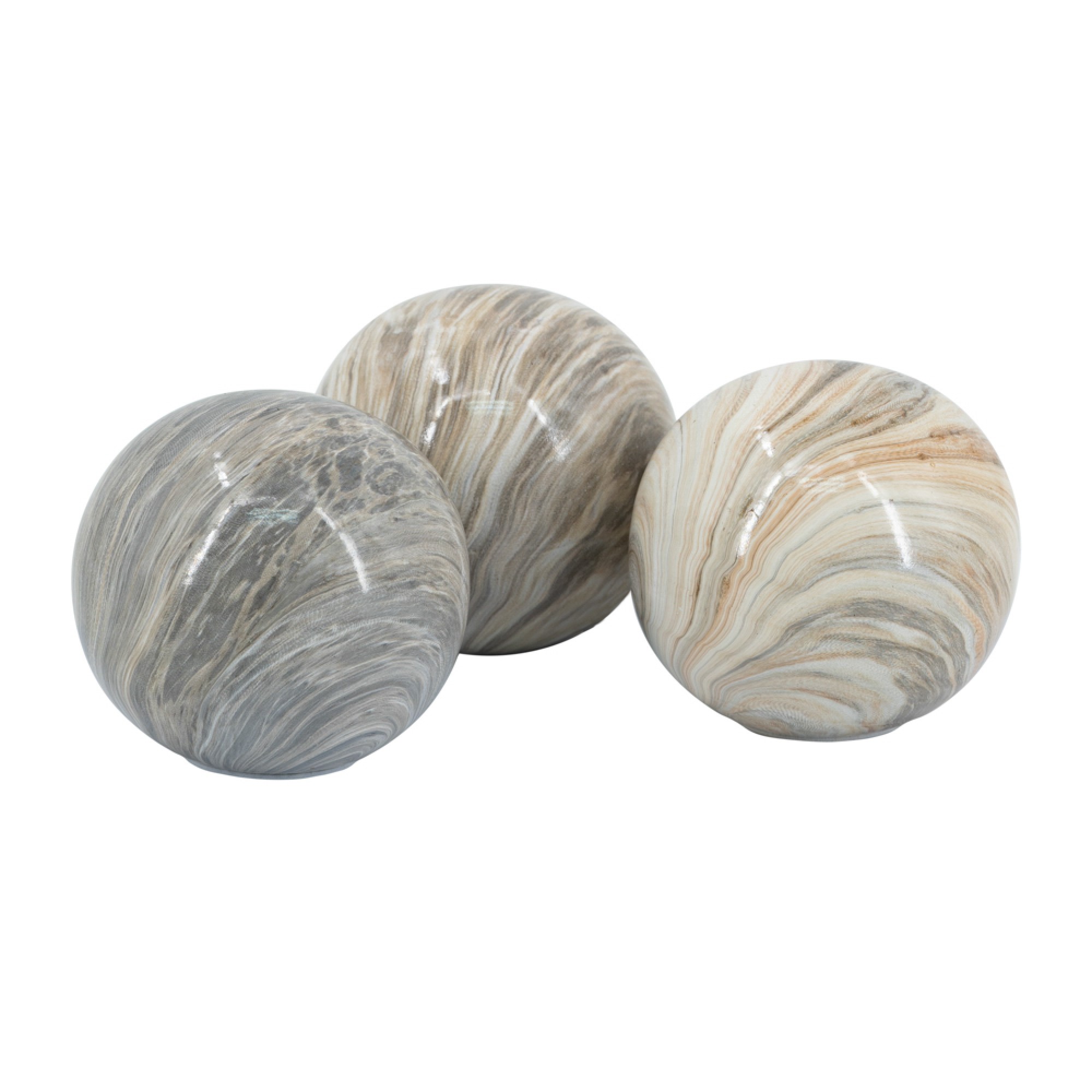 Marbleized s/3 ball accents brown 9.9cm - Image 2