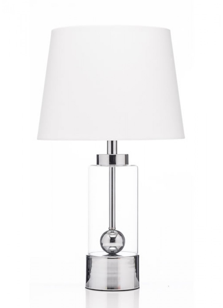 The Grange Collection Silver & Glass Lamp 28x48cm