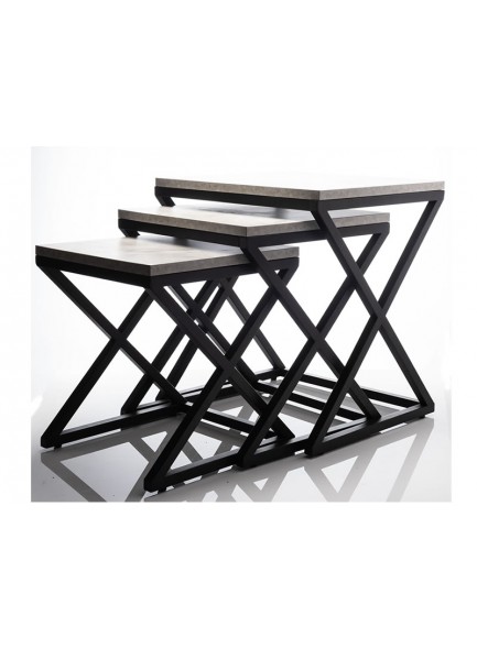 The Grange Collection Set of 3 Nest of Tables 45x40x50cm, 39x38x44.5cm & 33x36x39cm