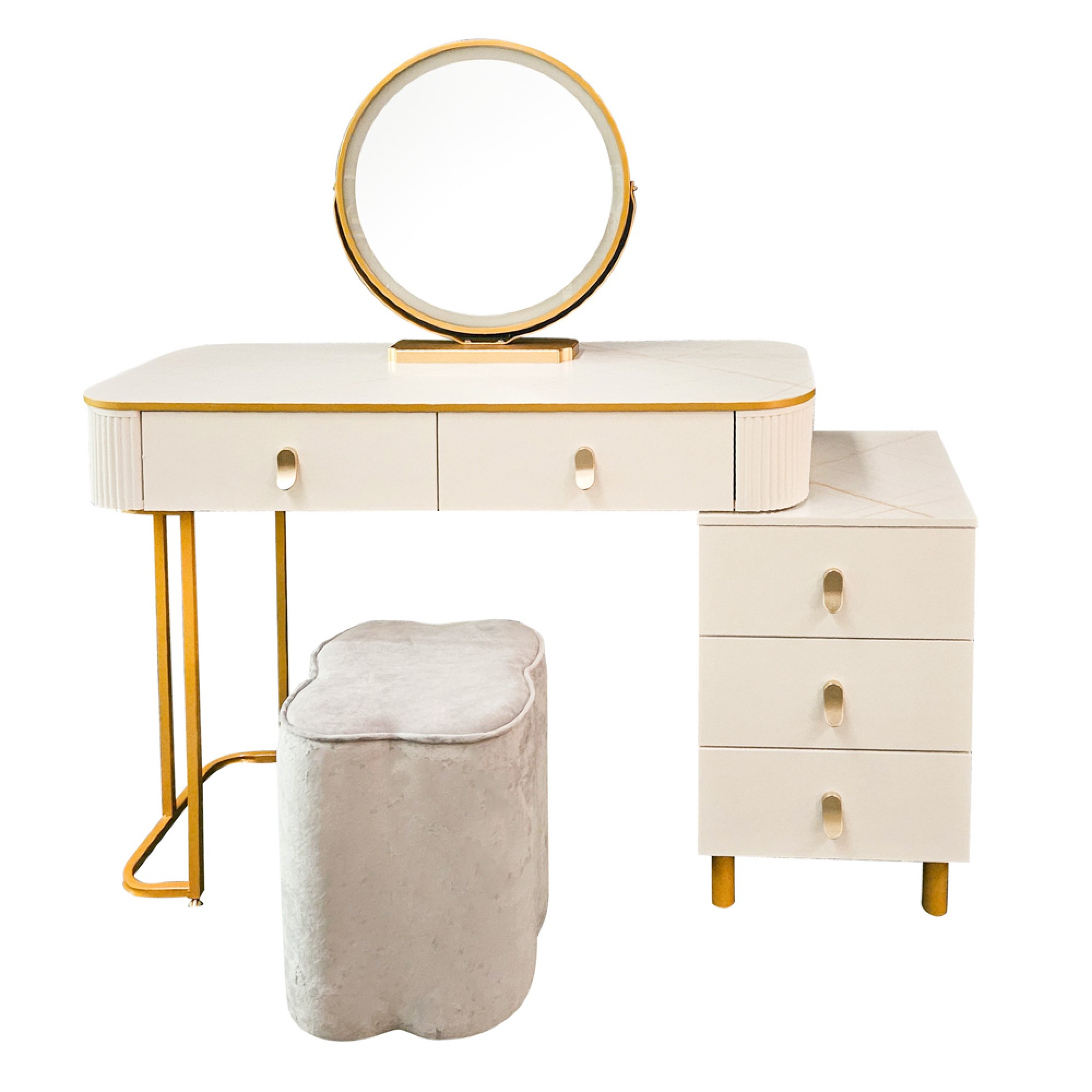 Nadia dressing table set white -TL6118 - Image 6