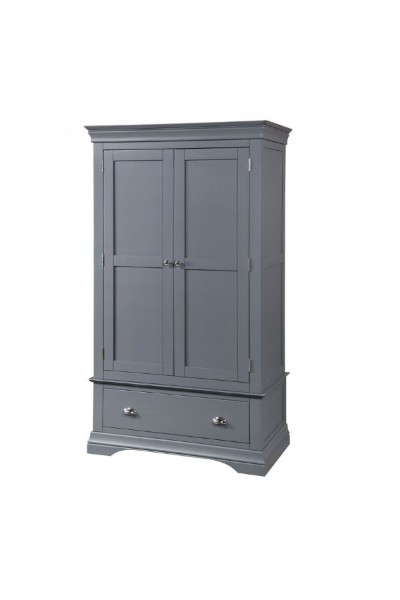 Arabella Double Wardrobe with Drawer – Dark Grey