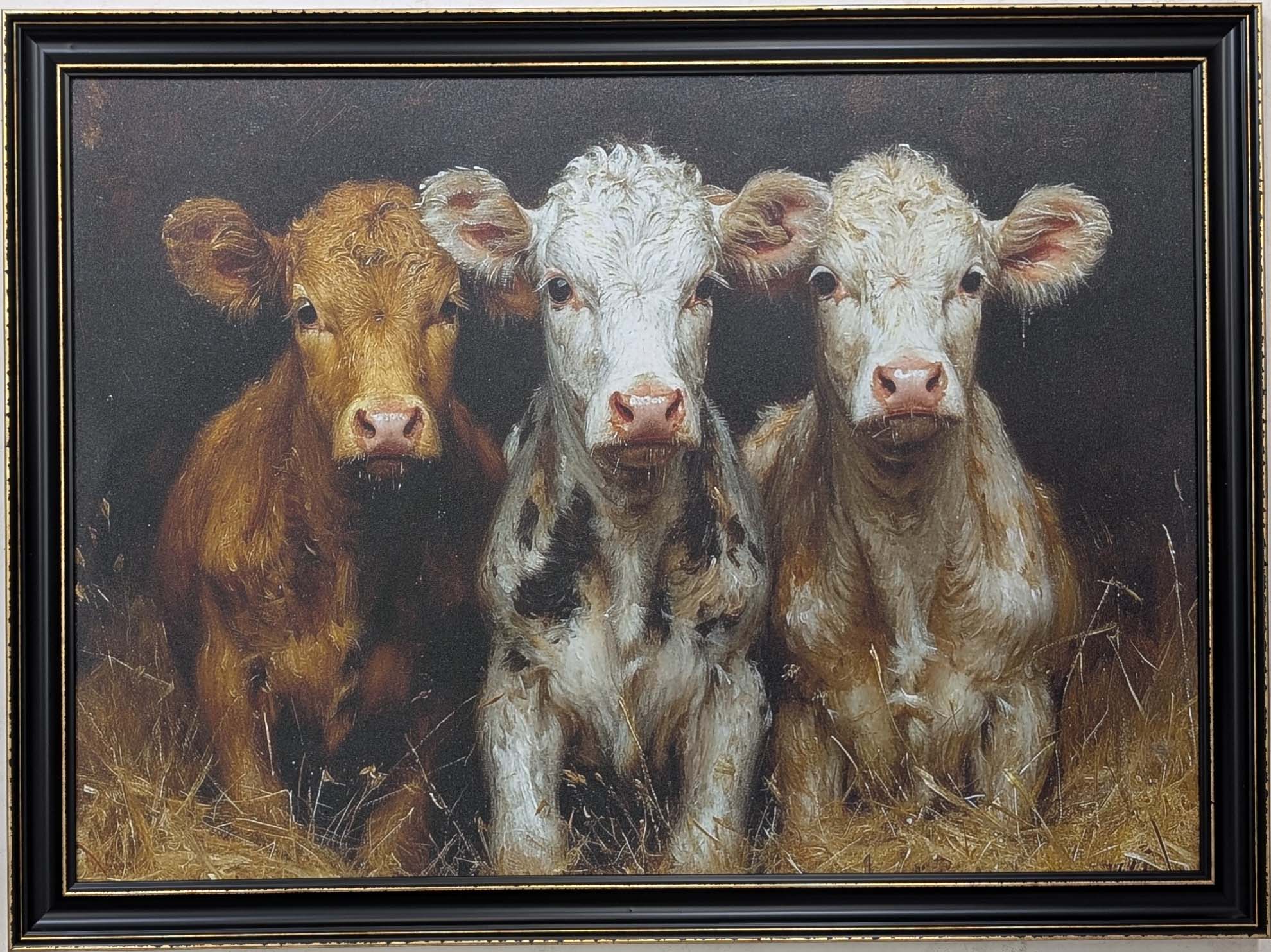 Rustic Cows – Hand Painted Wall Art (90 x 60 cm)