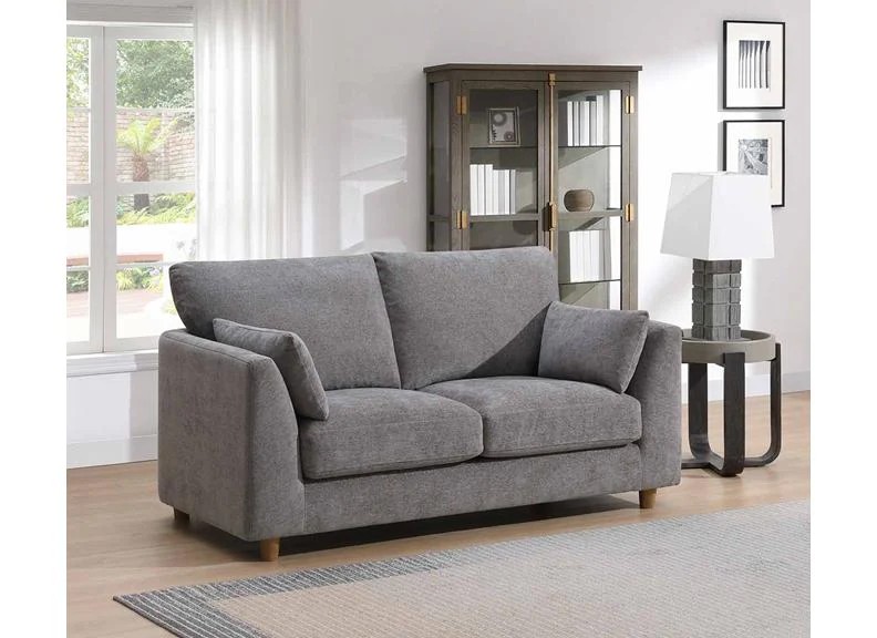 Alina Pearl Fabric Two Seat Sofa  - Stone - Pearl
