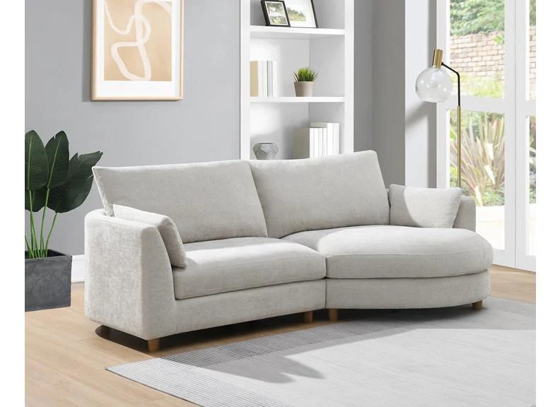 Alina Chaise Sofa - Pearl or Stone - Image 3