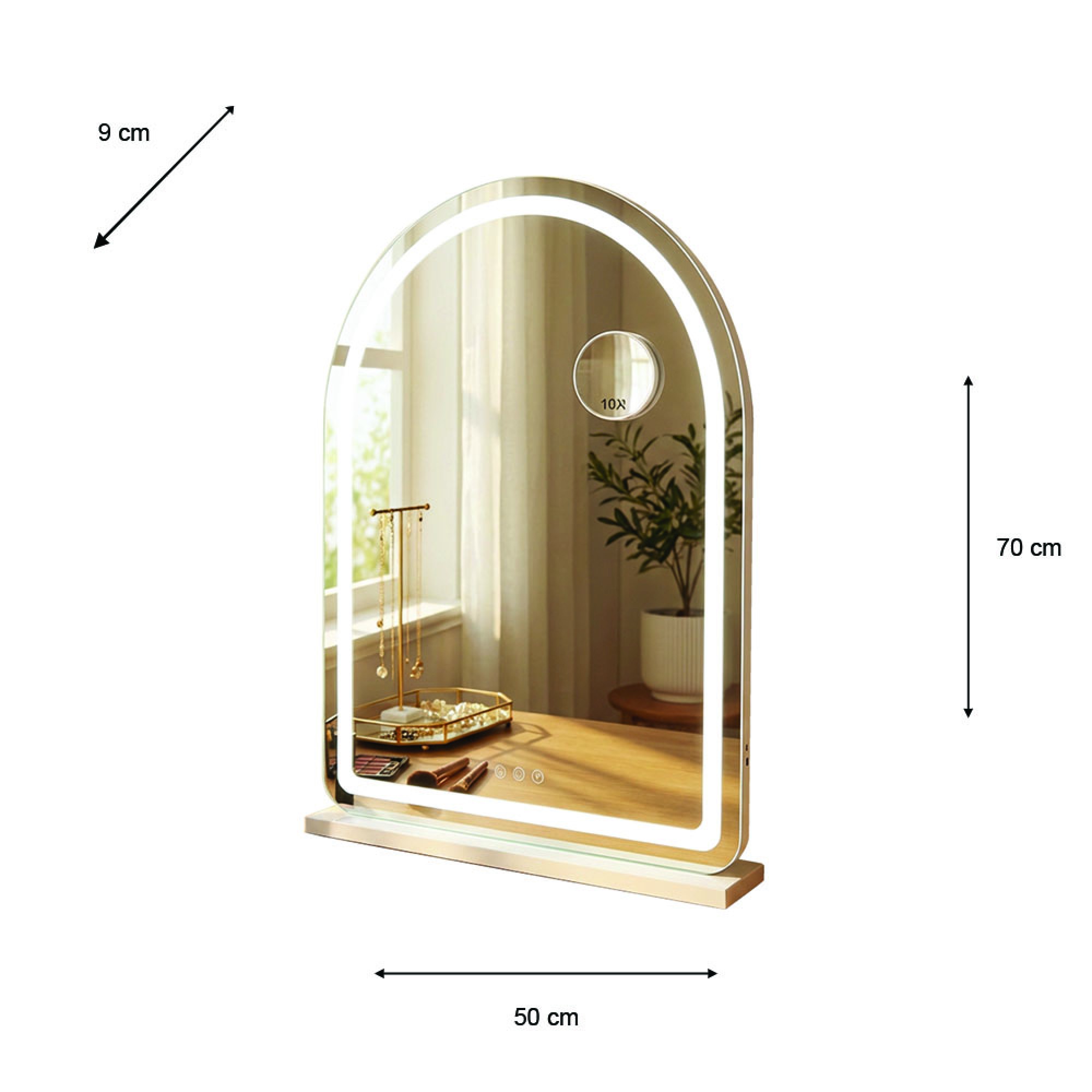 Hollywood Arch Vanity Mirror White 70 X 50CM - Image 3