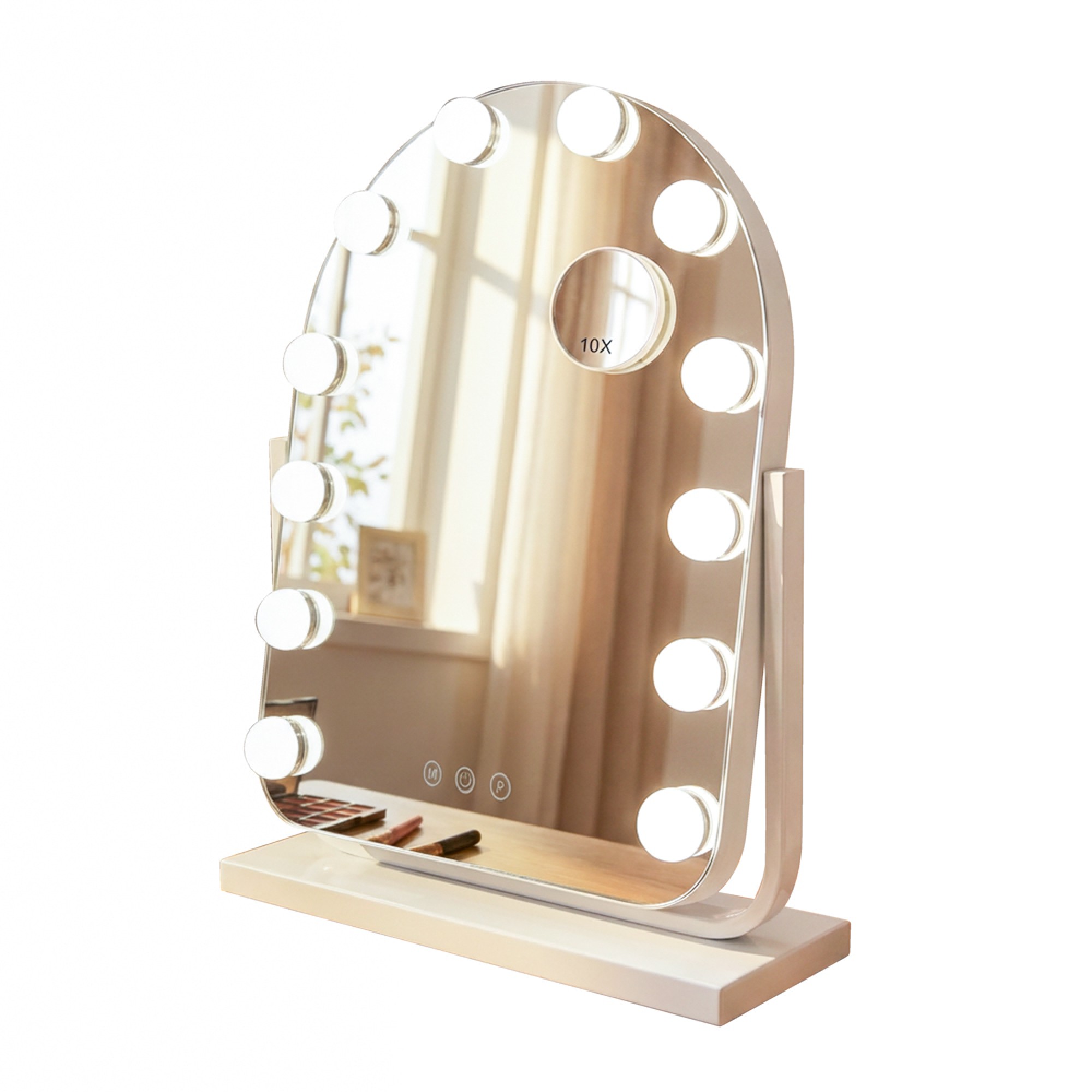 Hollywood Bulb Arch Vanity Mirror White 40 X 30CM - Image 3