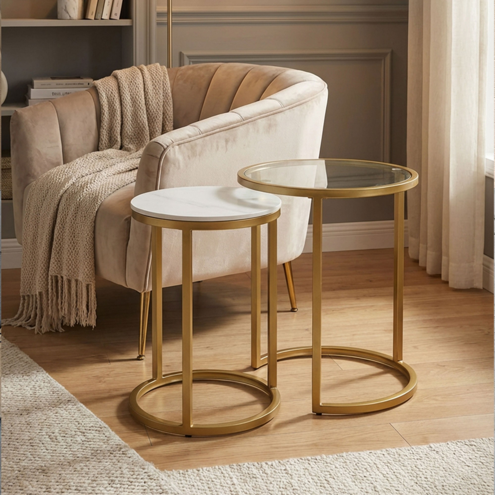 Salzburg marble glass nest of tables