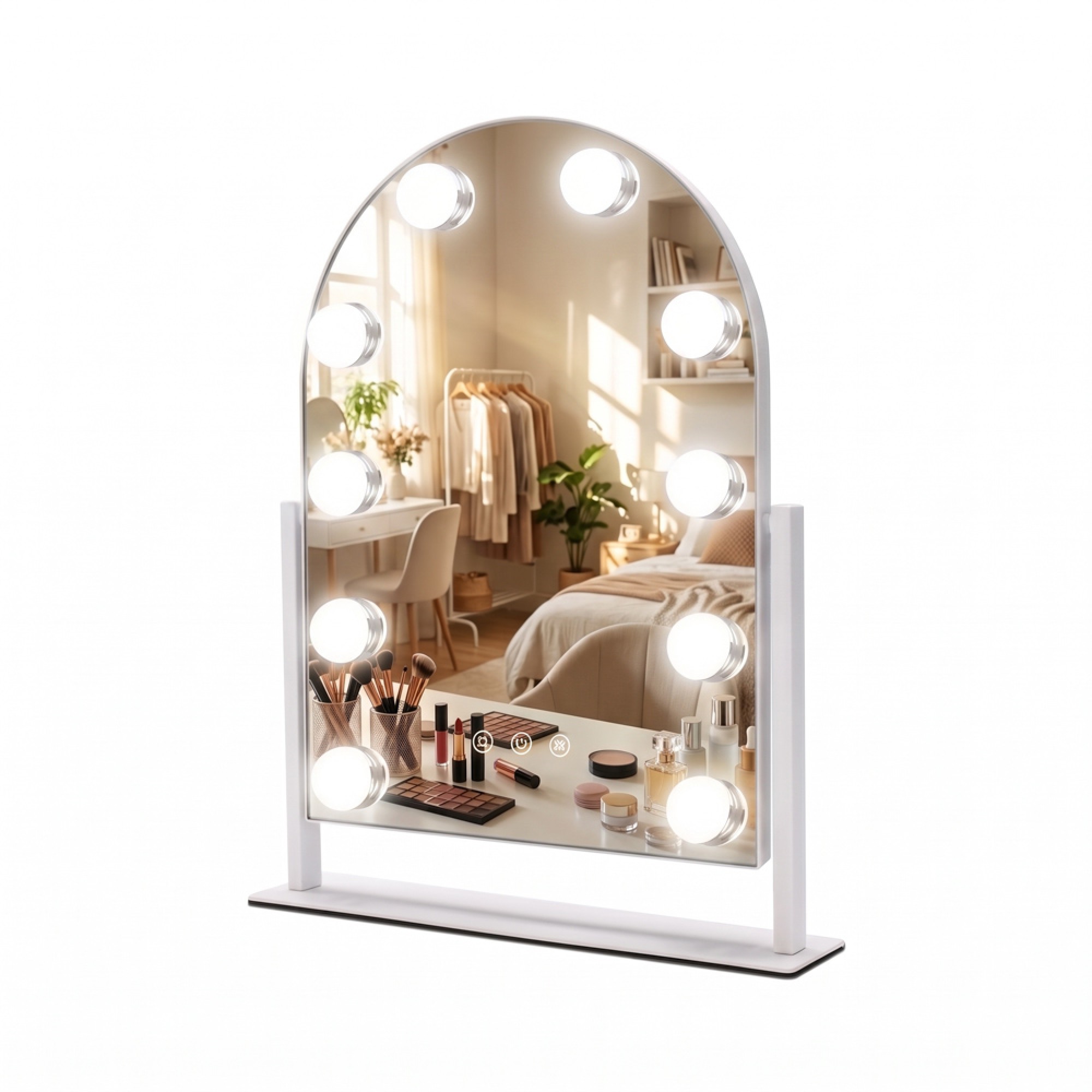 Hollywood arch vanity mirror white 42cm