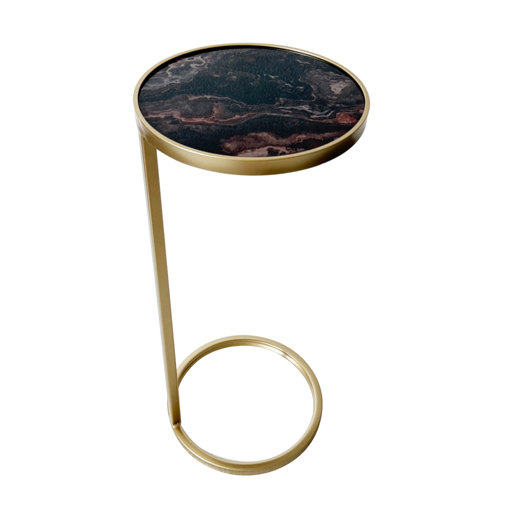 Nyra pedestal side table gold